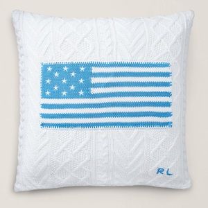 Ralph Lauren Cable knit flag throw pillow